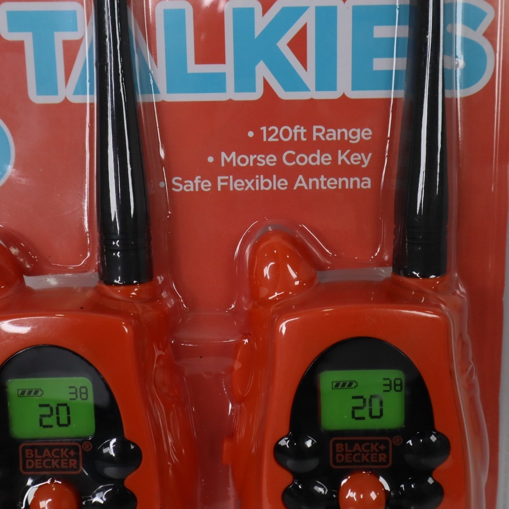Black+Decker Kids Walkie Talkies 2 Pack 2-Way Radios 120ft Range Morse Code BD-2 - Picture 3 of 9